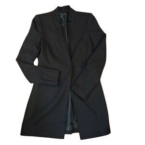 ZARA BASIC Black Single Breast Snap Long Peacoat S -Like new